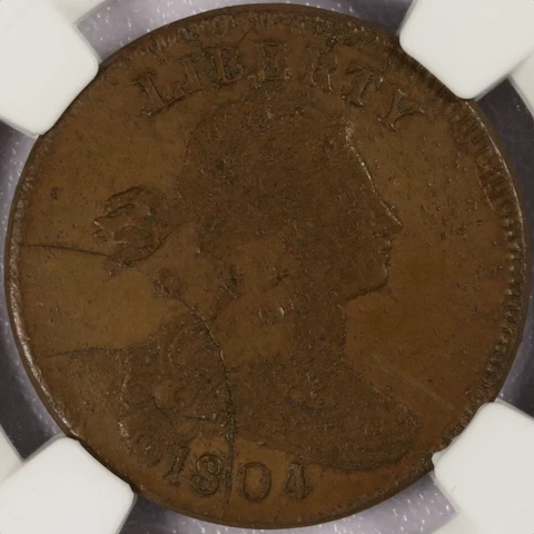 1804 1c Restrike Draped Bust Large Cent - NGC MS 64 BN Cover