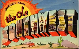 Cartolina d'epoca grande lettera saluti dall'Ole sud-ovest posta gratuita 1943 - Foto 1 di 3