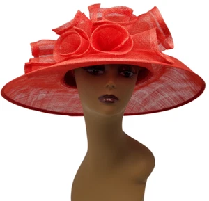 Sinamay Flower Ribbon Bow Kentucky Derby Wedding Hat Church Dressy Cocktail - Picture 1 of 20