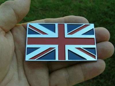 BRITISH FLAG CAR EMBLEMS Metal Union Jack Badge fits Mini Jaguar MG Range Rover - Image 1 of 3