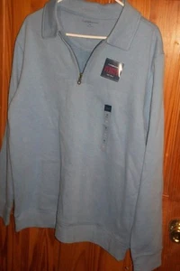 Croft & Barrow Blue Men's Quarter Zip Sweater NWT Sz Medium blue - Picture 1 of 4