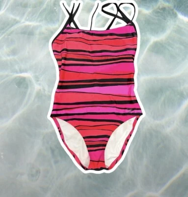 Traje de baño de una pieza SPEEDO para mujer talla 8 traje de baño negro rosa y rojo Foto 1 de 4