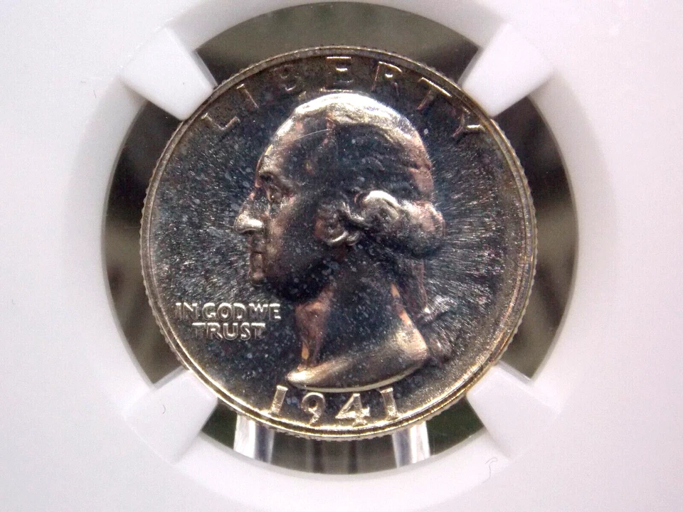 1941 Washington Silver PROOF Quarter 25c NGC PF65 #016 ECC&C, Inc. - Image 1 of 4