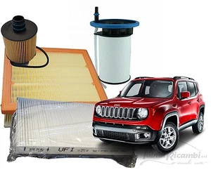 KIT TAGLIANDO JEEP RENEGADE 1.6 CRD 120CV 88KW DAL 07/2014 UFI ORIGINALE - Imagen 1 de 6