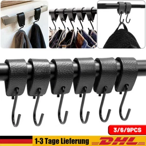 30x S-Haken Leder Garderobenhaken Küchenhaken Fleischerhaken Edelstahlhaken NEU - Bild 1 von 25