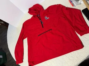 Charles River Ole Miss Pullover Windbreaker Jacket Hoodie Red XL Embroidered - Picture 1 of 11