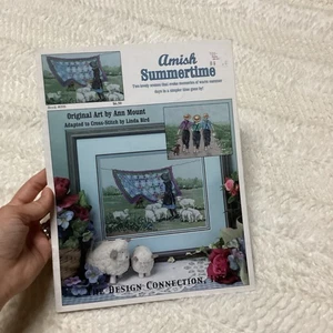 Amish Summertime Cross Stitch Original Art Ann Mount Leaflet Book 098 - Picture 1 of 2
