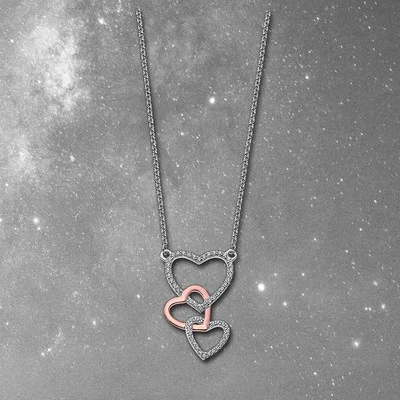 Lotus Argento Collana Cuore 925 Argento Oro Rosa Affascinante Donna JLP1817-1-2 - Immagine 1 di 3