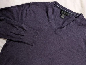 Banana Republic V-Neck Pullover Luxury Blend Silk Purple Men’s Sweater Size M - Picture 1 of 8