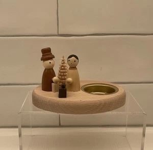 Soporte de candelabro de madera para belén de Navidad Saico. Hecho en Erzgebirge Alemania - Imagen 1 de 5