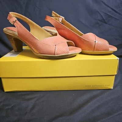 Softspots Neveah Coral Pattern Heels - Image 1 of 4