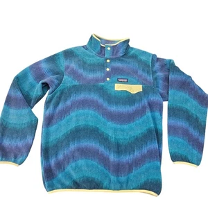 Patagonia Damen leichter Synchilla Snap-T Fleecepullover türkis blau Welle M - Bild 1 von 9