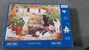 HoP House Of Puzzles - BIG 500 Piece Jigsaw Puzzle - Cool Cats - Complete. - Picture 1 of 1