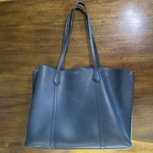 Tory Burch Perry Triple-Compartment Tote Bag Navy Blue - Picture 1 of 10