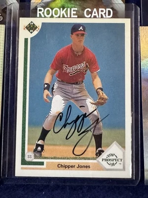 Lote de 12 tarjetas de béisbol 1991 Upper Deck Chipper Jones automático novato RC Atlanta Braves Foto 1 de 4