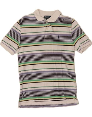 POLO RALPH LAUREN Boys Polo Shirt 10-11 Years Medium Multicoloured Striped BC15 - Image 1 of 4