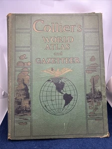 1942 Collier’s World Atlas and Gazetteer Large Hardcover - Picture 1 of 16