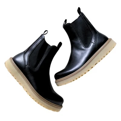 Botas Chelsea Ecco Staker para mujer de cuero 38 EE. UU. 7-7,5 negras de combate sin cordones Foto 1 de 4