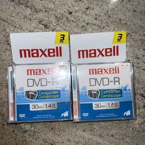 Videocámara 2-Maxell DVD-R 30 minutos cada una-Paquete de 1,4 GB-3 discos nuevos SELLADOS - Imagen 1 de 3