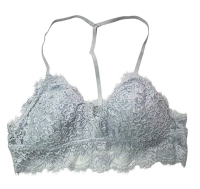 Aerie Bra Womens Size 28B Light Blue Lace Racerback Pullover Wireless - Image 1 of 4