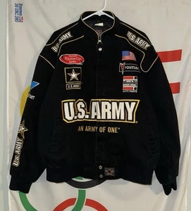 JH Design U.S Army Jacket Unisex XL Nascar Racing Snap Vintage Y2K - Picture 1 of 10