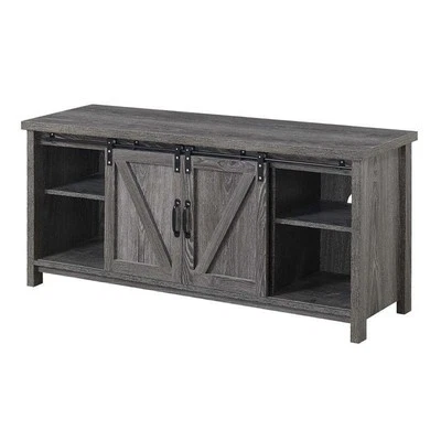 Soporte de TV Convenience Concepts Blake Barn Door 52" en acabado de madera gris rústico Foto 1 de 4