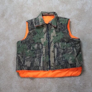Vintage Winchester Hunting Shooting Vest Men's XL Green Camouflage Blaze orange - Picture 1 of 10