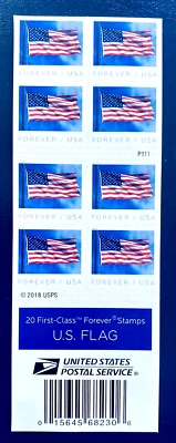 SoCo Stamps -US Scott #5344a Forever U.S. Flag Booklet of 20, MNH SCV=$26.00 - Image 1 of 2