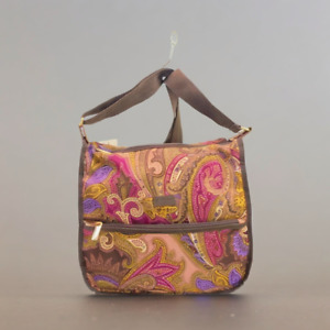 ETRO Purofumi Shoulder Bag Polyester Pink Multicolor Paisely All-over pattern