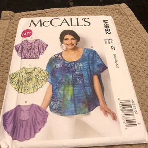 McCall's M6962 FACILI top e camicette a farfalla taglia 16-26 modello NON TAGLIATO - Foto 1 di 6