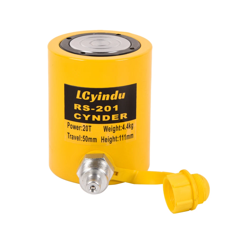 LCYINDU 20T Hydraulic Cylinder Jack 2" Stroke Solid Single Acting Hydraulic Ram Cylinder