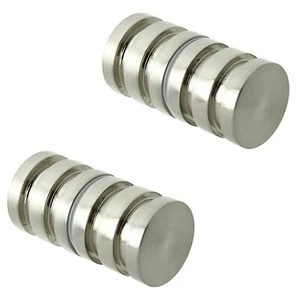 2 x 30mm Shower Door Knob Handles With Screws Double Grooved Mirror Chrome - Picture 1 of 2
