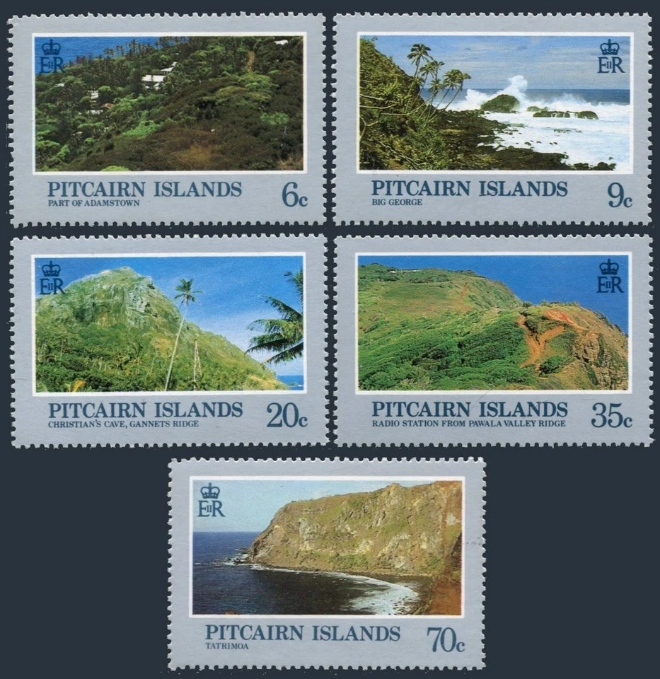 Pitcairn 198-201, MNH. Mi 201-205. Islands views, 1981. Adamstown, Cave, Ridge, - Image 1 of 1