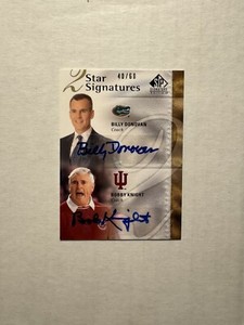 Bobby Knight Billy Donovan 2009 Upper Deck SP Signature Edition 2 Star Auto /60