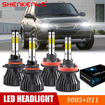 Комбинированный комплект из 4 светодиодных фар головного света 6000K для Saab 9-7x 2005-2009 годов выпуска - Изображение 1 из 4