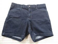 Lee Womens Shorts 14 Blue Denim Comfort Pocket Button Chino Stretch Cotton Blend