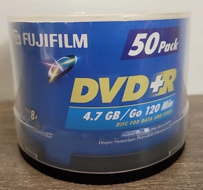 FUJIFILM DVD Plus R 4.7GB DVD+R Blank Media Disc Lot 50 Pack Opened - Image 1 of 4