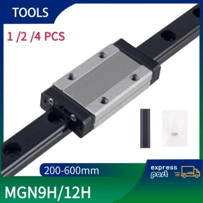 1/2/4PCS MGN12H/9H Linearführung Gleitschiene Linear Rail 200-600mm Mit Block - Bild 1 von 4
