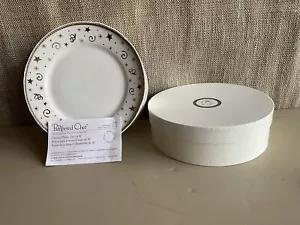 Pampered Chef Gold White Dessert Appetizer Plates Set Of 8 1996 Retired - Picture 1 of 2