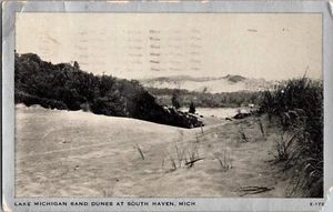 Vintage Postcard LAKE MICHIGAN SAND DUNES AT SOUTH HAVEN MICHIGAN JZ4 - Picture 1 of 2