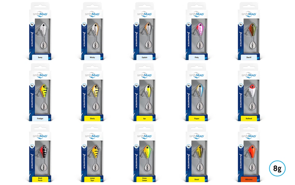 Lieblingsköder SpinMad Jigmaster 8g 15 Farben Ayu Perch Tiger Sheriff Diesel usw - Bild 1 von 1