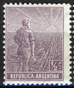 Argentina 1912-13, 1/2c Farmer and rising sun MNH, Mi 166XA - Picture 1 of 2