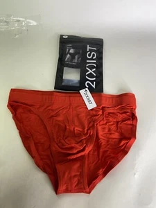 2xist Luxe Modal Low Rise Brief Underwear Endangered Red Orange Mens Size M - Picture 1 of 5