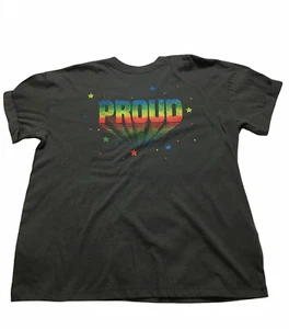 Free People Tee Shirt Top Oversized S Rainbow Proud Charcoal By Girl Dangerous - Picture 1 of 9