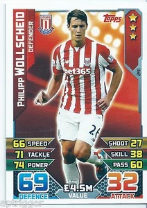 2015 / 2016 EPL Match Attax Base Card (241) Philipp WOLLSCHEID Stoke City - Picture 1 of 1