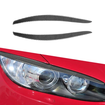 Cubierta de cejas de párpados de faros de fibra de carbono para BMW E92 E93 M3 cupé 2006-2013 Foto 1 de 4