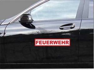 Magnetschild 50 x 10cm FEUERWEHR weiß rot  Schild Haftschild PKW-Schild Auto - Bild 1 von 5