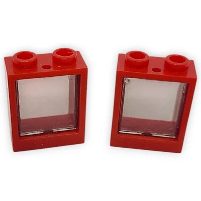 Lego Fenster Fensterrahmen Rot 1x2x2 Scheibe 60601 60592 Trans Brown Ersatzteil - Bild 1 von 4