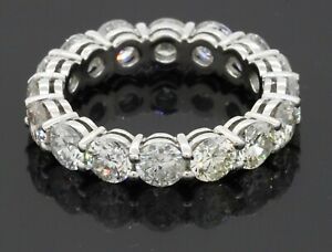 Platinum elegant high fashion 4.25CT VS diamond eternity band ring size 6