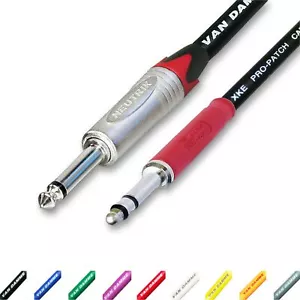 Neutrik TT Bantam Jack to Mono 1/4" Jack. 4.4mm to 6mm Plugs. Van Damme Cables - Picture 1 of 2